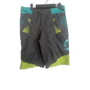 Scott Mens Multicolor Zippered Adjustable Waist Sports Cycling Shorts Medium